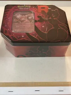 *SEALED* Pokemon TCG Team Rocket Mewtwo ex Tin [5 Booster Packs + Promo Card] - Image 1