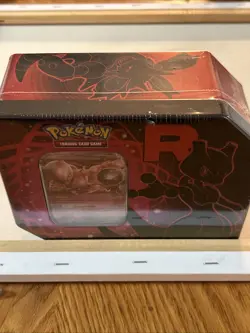*SEALED* Pokemon TCG Team Rocket Mewtwo ex Tin [5 Booster Packs + Promo Card] - Image 2