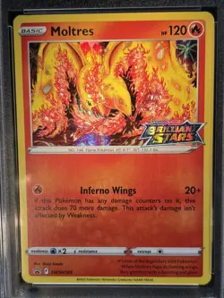 2022 POKEMON SWSH BLACK STAR PROMO PRERELEASE SWSH185 MOLTRES - HOLO PSA 9 - Image 2
