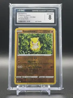 Pokemon Sandshrew Fusion Strike 131/264 Reverse Holo CGC 8 Graded Card - Image 1