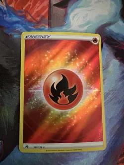 Pokemon Fire Energy 153/159 Basic Energy Crown Zenith Holo Card - Image 1