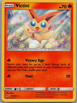 Victini 26/236 Holo SM - Unified Minds - Pokemon Card - NM - Image 1