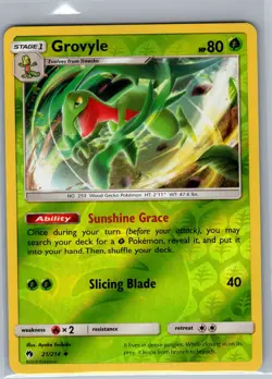 Grovyle 21/214 Reverse Holo SM - Lost Thunder - Pokemon Card - NM - Image 1