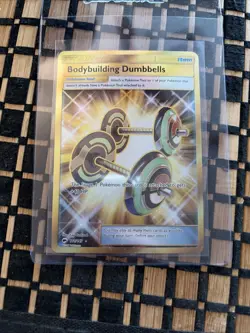 Pokemon TCG Bodybuilding Dumbbells Burning Shadows 161/147 Holo Secret Rare NM - Image 1