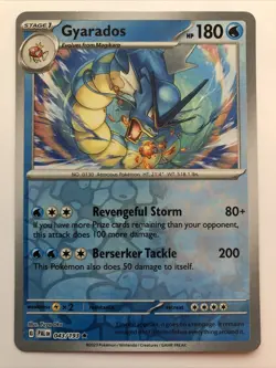 Pokemon TCG Paldea Evolved Gyarados Reverse Holofoil 043/193 NM Rare - Image 1