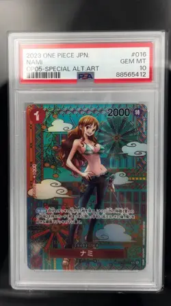 PSA 10 2023 One Piece Japanese Awakening Nami Special Art Rare #OP01-016 - Image 1