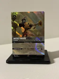 Disney Lorcana Mickey Mouse Trumpeter 220/204 ENCHANTED RARE MISCUT ERROR CRIMP - Image 1