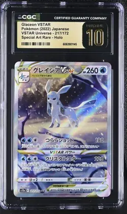 ❄❄ CGC 10 Pristine Glaceon VSTAR 217/172 SAR VSTAR Universe s12a Pokemon Card - Image 1