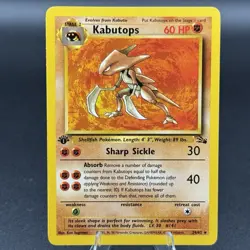 Pokemon Card - Kabutops Fossil 24/62 Rare 1st Edition - Image 1
