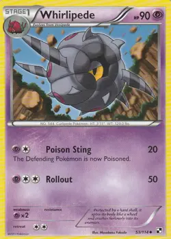 Whirlipede 53/114 Pokemon Black and White Base - Image 1