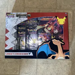 Pokemon Celebrations Lance's Charizard V Collection Box Booster Promo Rare 25th - Image 1