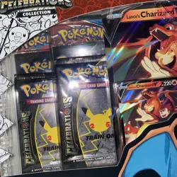 Pokemon Celebrations Lance's Charizard V Collection Box Booster Promo Rare 25th - Image 2