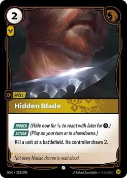 Hidden Blade Near Mint 213/298 Origins Reg - Image 1