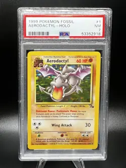1999 Pokemon Fossil Holo Rare Aerodactyl 1/62 PSA 7 Near Mint - Image 1