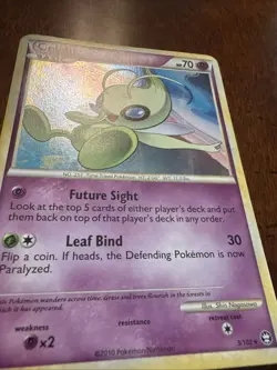 Pokemon TCG Celebi HGSS Triumphant Holo Card 3/102 Rare MP - Image 2