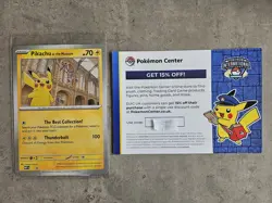 Pokemon x Natural History Museum Promo - Pikachu At The Museum JUMBO Card + Coup - Image 1