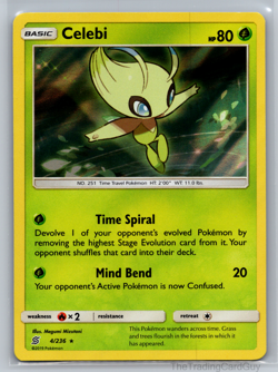 CELEBI HOLO RARE UNIFIED MINDS 4/236 SUN & MOON POKEMON CARD NM - Image 1
