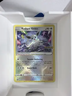 Pokemon Radiant Eevee Promo Pokemon GO SWSH230 Nintendo 2022 90 HP 50 ATK Card - Image 1