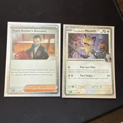 Pokemon Team Rockets Promo SVP205 Destined Rivals Meowth 149 & Giovanni 174 - Image 1