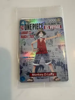 One Piece NCAA Card Monkey D. Luffy US College Basketball SGA (SEALED) - Image 1
