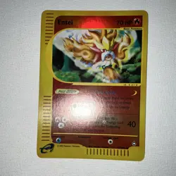 Pokemon Entei Reverse Holo Rare 70 HP Aquapolis 010/147 2002 English TCG Card - Image 1
