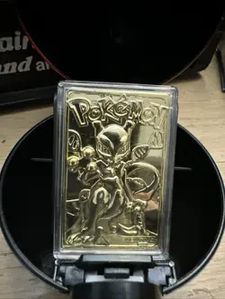 Vintage 1999 Burger King Mewtwo Pokemon 23K Gold Plated Card and Pokeball - Image 4