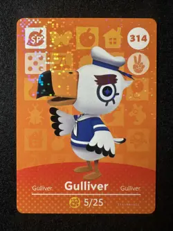 Gulliver #314 Animal Crossing Amiibo Card Series 4 Foil Authentic +Tracking# - Image 1