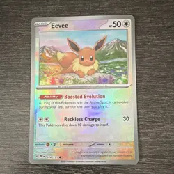 Pokemon Eevee 074/131 Sv: Prismatic Evolutions Master Ball Holo - Image 1