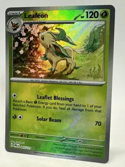 Pokemon TCG Leafeon #005/131 Masterball Pattern Holo SV: Prismatic Evolutions NM - Image 2
