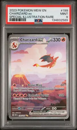 2023 POKEMON MEW EN-151 SPECIAL ILLUSTRATION RARE #199 CHARIZARD EX PSA 9 - Image 1