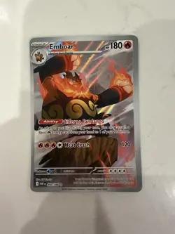 2025 Pokemon SV White Flare - WHT EN #098 Emboar Illustration Rare - offcenter - Image 1