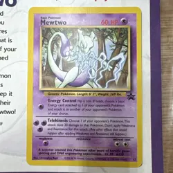 2000 Pokemon 12 Mewtwo Black Star Promo Nintendo Power. Still Attached - Image 2