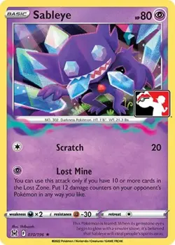 1x Sableye (#070/196) - Holofoil NM Eng Pokemon - Prize Pack Series - Image 1