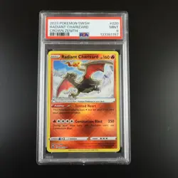 PSA 9 Radiant Charizard 020/159 Crown Zenith Holo Graded Pokemon Card - Image 1