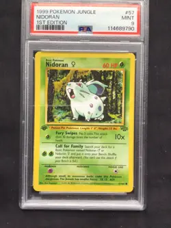 Pokemon Cards: Jungle 1st Edition Common: Nidoran 57/64 PSA 9 - Image 2