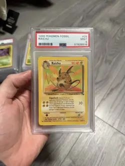 Pokemon 1999 Fossil Raichu #29 PSA 9 - Image 1