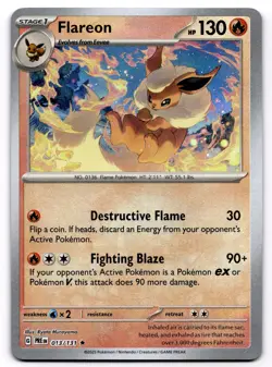 Flareon (Master Ball Pattern) Holo Rare SV: Prismatic Evolutions 013/131 Pokemon - Image 1