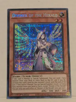 ** DIVINER OF THE HERALD ** 1ST EDITION ORIGINAL SECRET RARE LIOV-EN000 YUGIOH! - Image 1