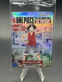 One Piece Promotion Card - Monkey.D.Luffy SEALED College Basketball ILLINI - Image 1