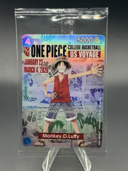 One Piece Promotion Card - Monkey.D.Luffy SEALED College Basketball ILLINI - Image 3