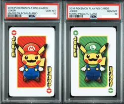 PSA 10 Mario Luigi Pikachu Playing Cards Joker Pokemon Center 2016 Japanese #4 - Image 1