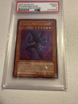 Yugioh - Evil Hero Malicious Edge GLAS-EN003 Ultimate Rare PSA 9 Pop 1 Card - Image 5
