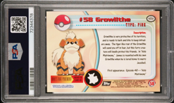 PSA 10 GROWLITHE FOIL 1999 Topps Pokemon Series 1 Black Logo #58 - Image 2