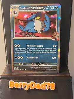 Team Rocket's Honchkrow 127/217 Ascended Heroes Holo Rare Pokemon TCG NM - Image 1
