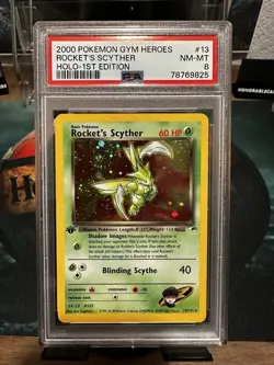 1st Ed Rockets Scyther (PSA 8 NM-MT) 2000 Pokemon Gym Heroes 13/132 Holo Rare - Image 1