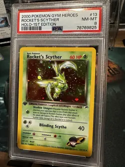 1st Ed Rockets Scyther (PSA 8 NM-MT) 2000 Pokemon Gym Heroes 13/132 Holo Rare - Image 2