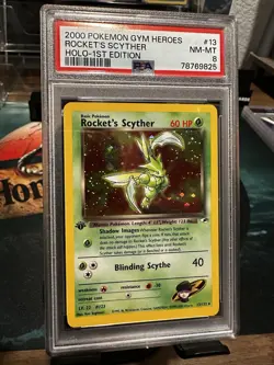 1st Ed Rockets Scyther (PSA 8 NM-MT) 2000 Pokemon Gym Heroes 13/132 Holo Rare - Image 3