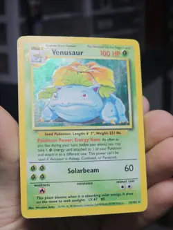 Venusaur - 15/102 - English Pokemon Base Set Holo - Heavy play - Image 1