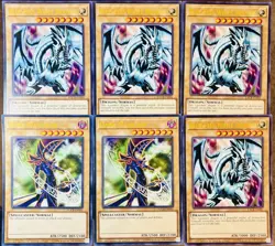 Lot Of 6 YuGiOh Cards Jumbo Oversized Blue-Eyes White Dragon+ Dark Magician - Image 1