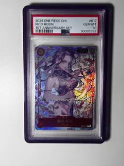 Nico Robin OP01-017 Promo - One Piece Chinese 1st Anniversary Set 2024 - PSA10 - Image 1